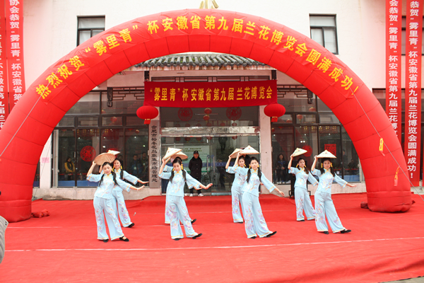 天方茶藝表演隊(duì)為開(kāi)幕式送上採茶舞
